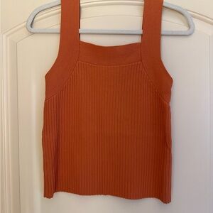 Ann Taylor Burnt Orange Ribbed Tank Top